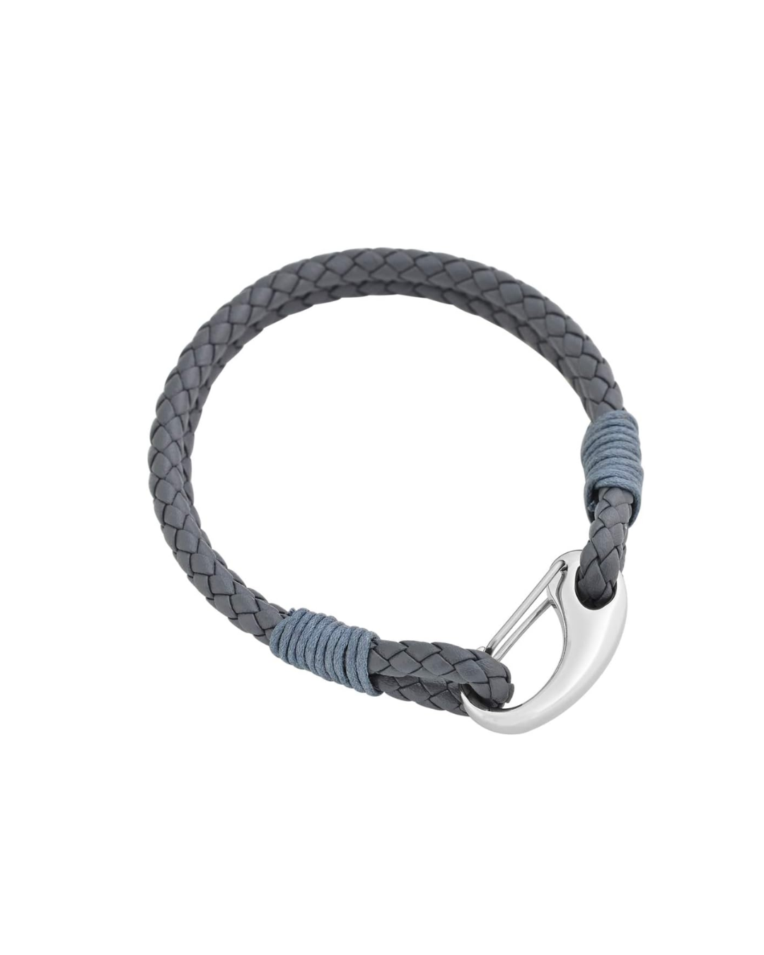 Premium Double Braided Leather Cuff with Stainless Steel Closure - Tate Whalun