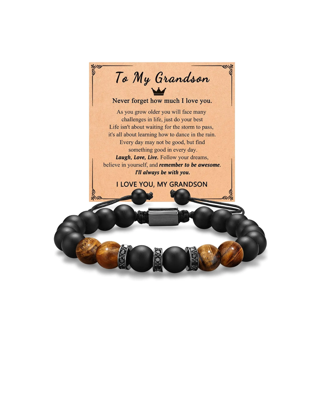 Mens To My Grandson  Bracelet Gift - Tate Whalun