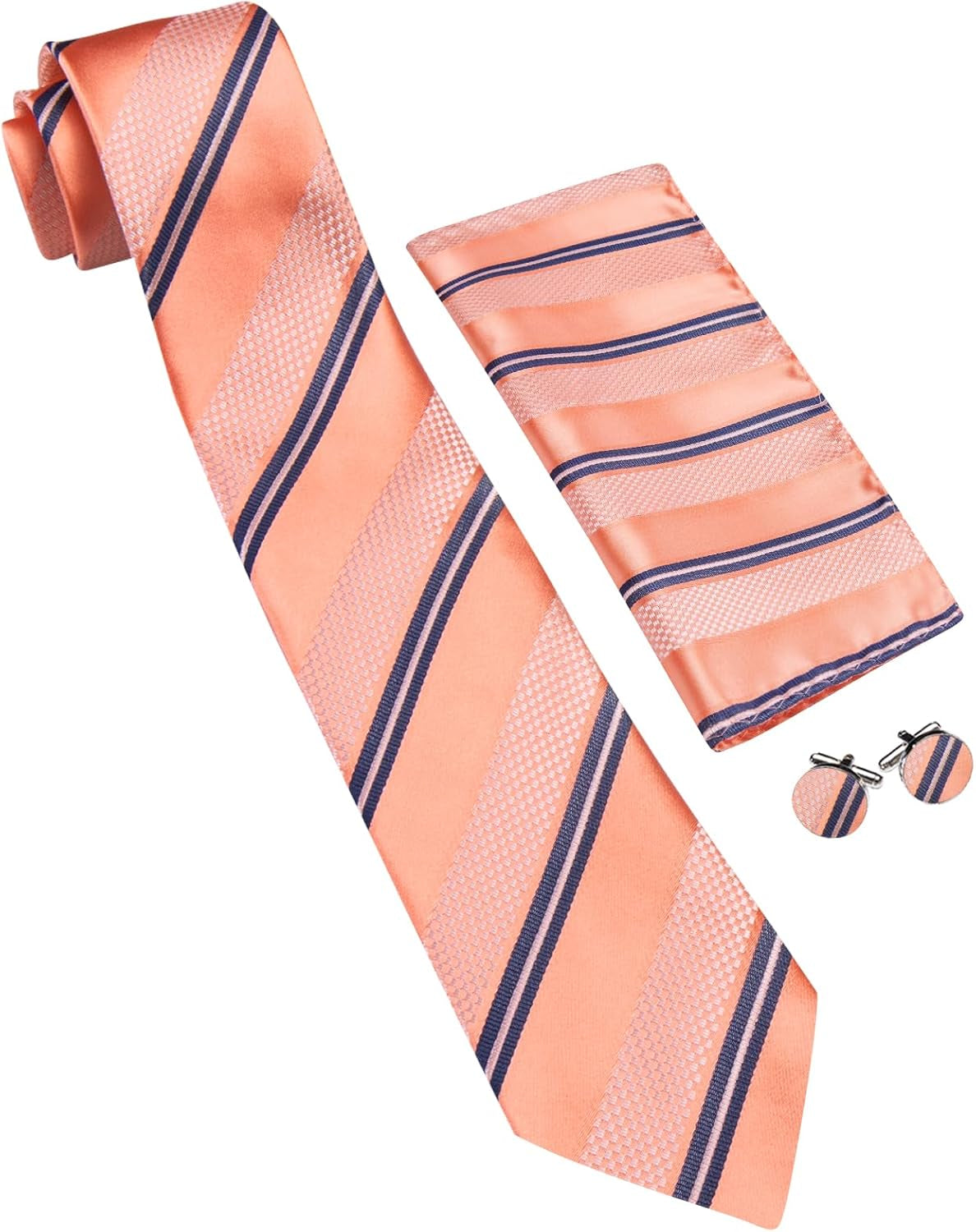 Classic Mens Ties Silk Necktie Pocket Square Cufflinks Set Woven Designer Wedding Business