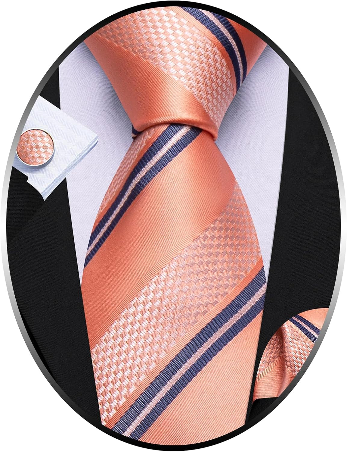 Classic Mens Ties Silk Necktie Pocket Square Cufflinks Set Woven Designer Wedding Business