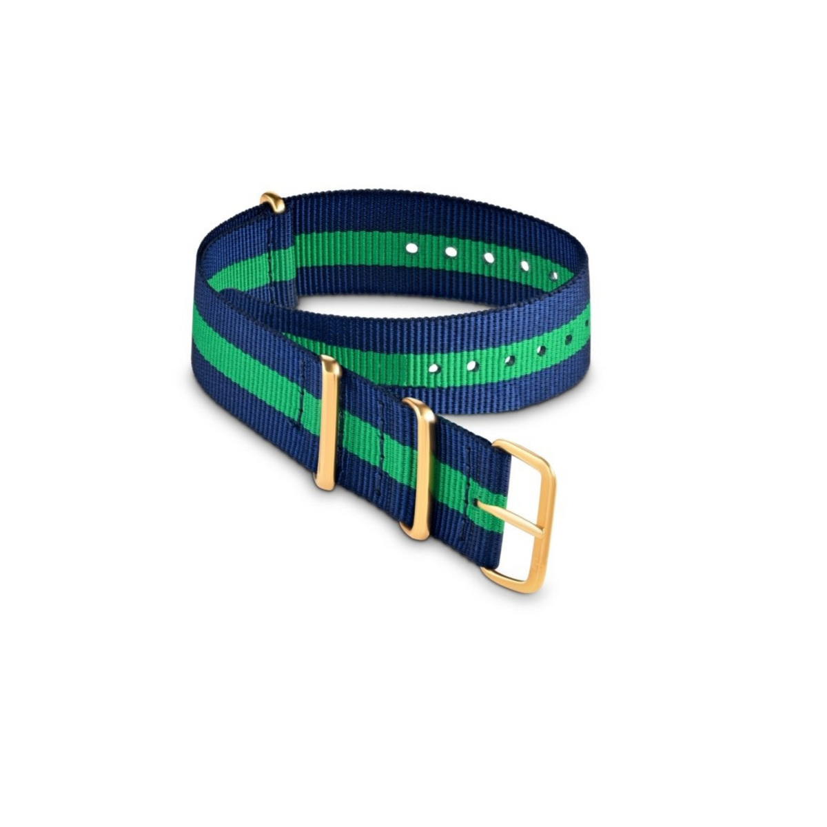 Green and Blue Striped Nato Strap - Tate Whalun