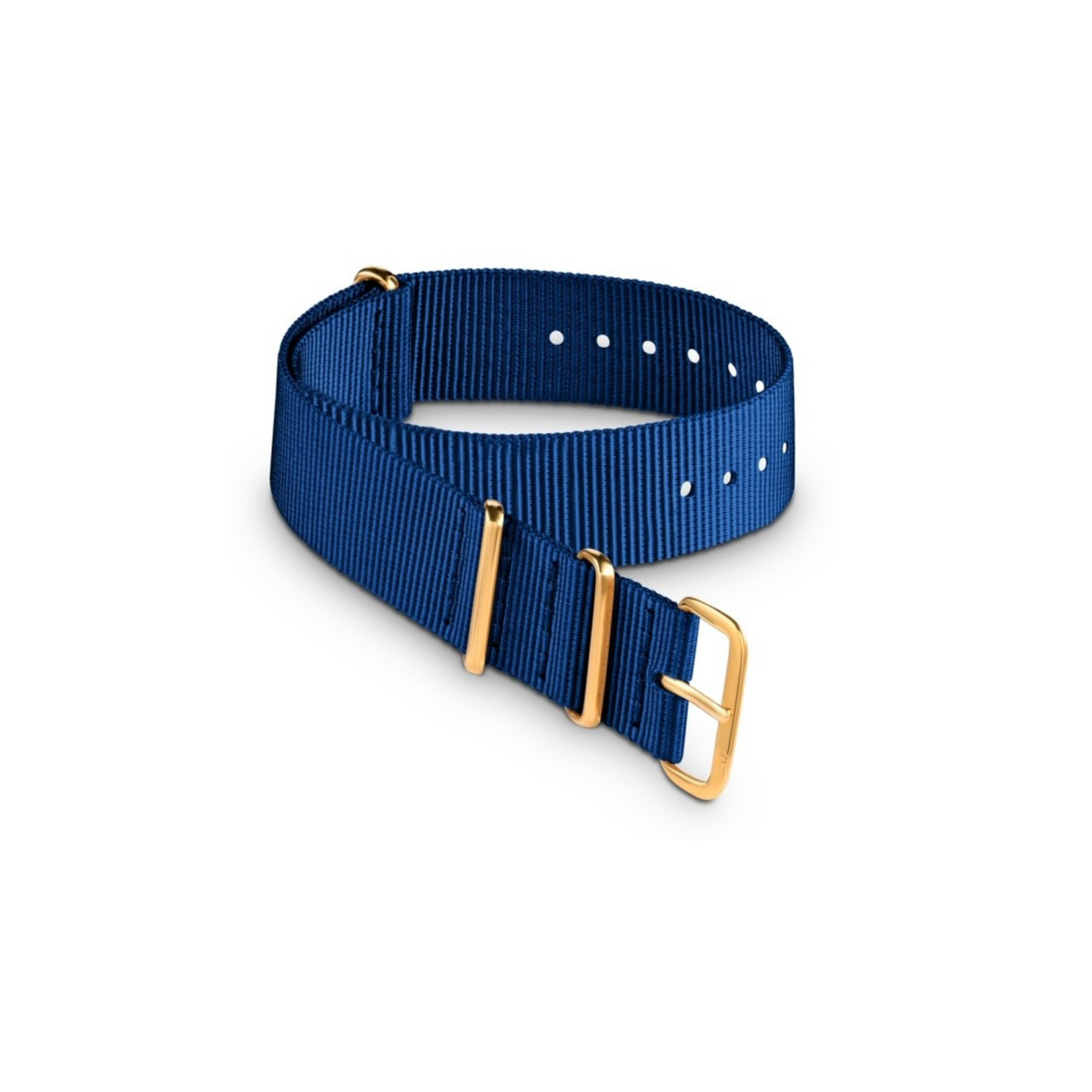 Matte Blue Nato Strap with Gold Buckle - Tate Whalun
