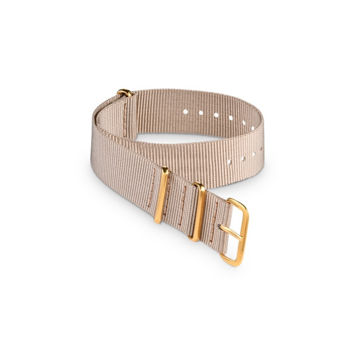Beige Nato Strap With Gold Buckle - Tate Whalun