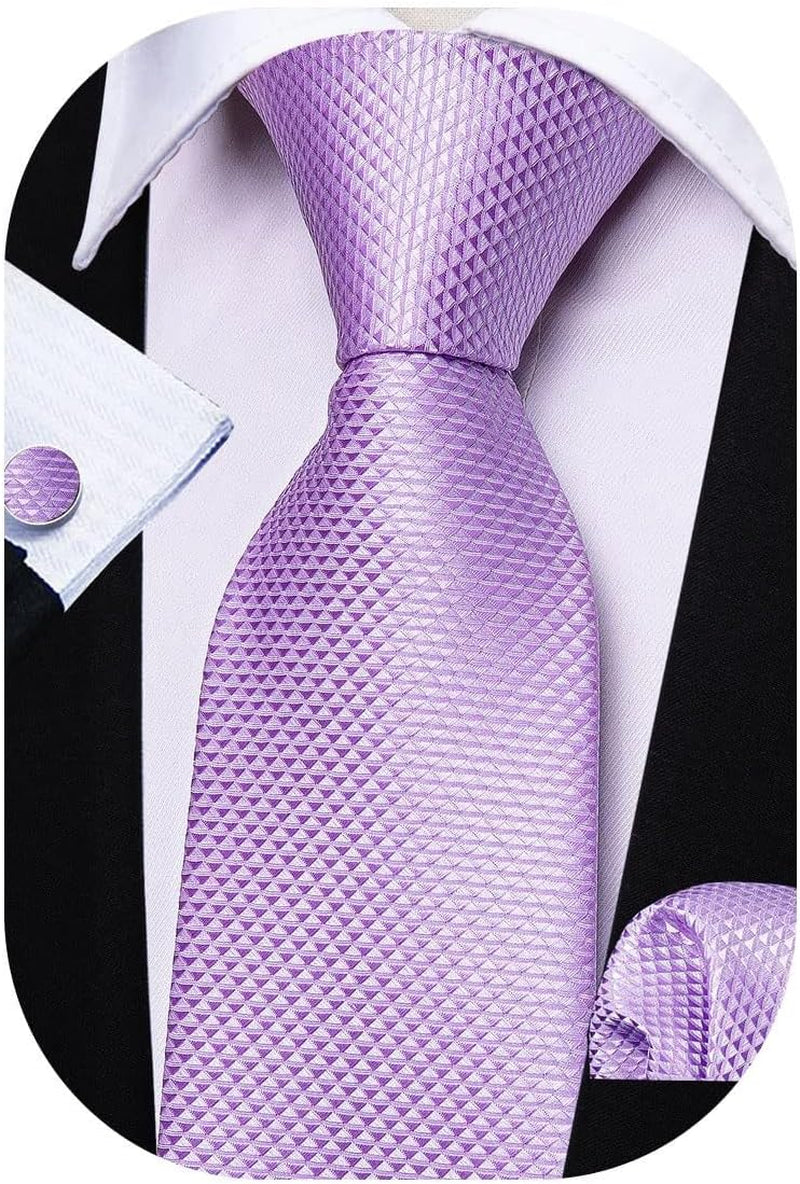 Classic Mens Ties Silk Necktie Pocket Square Cufflinks Set Woven Designer Wedding Business