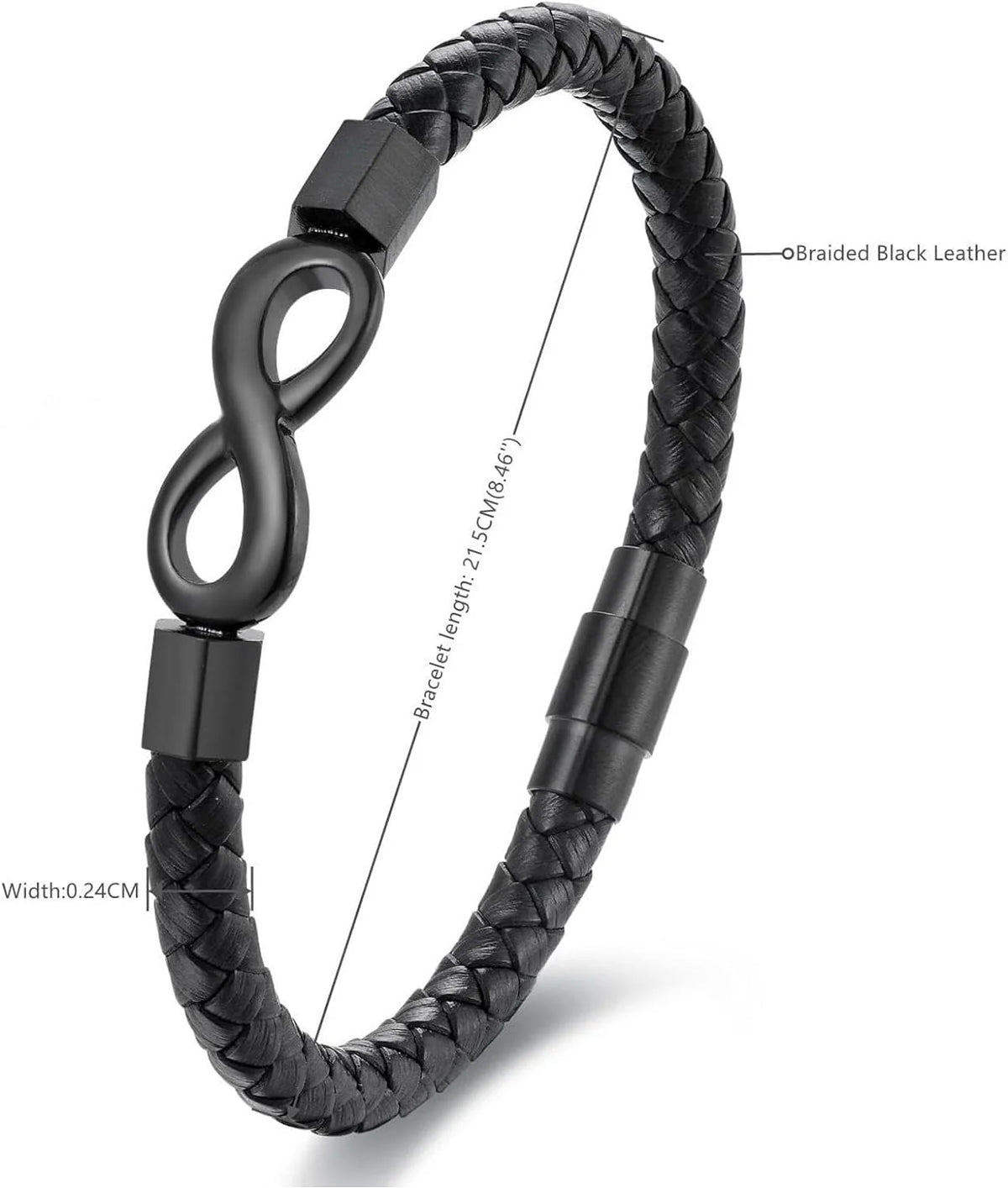 To My Man, Infinity Leather Bracelet Husband Gifts