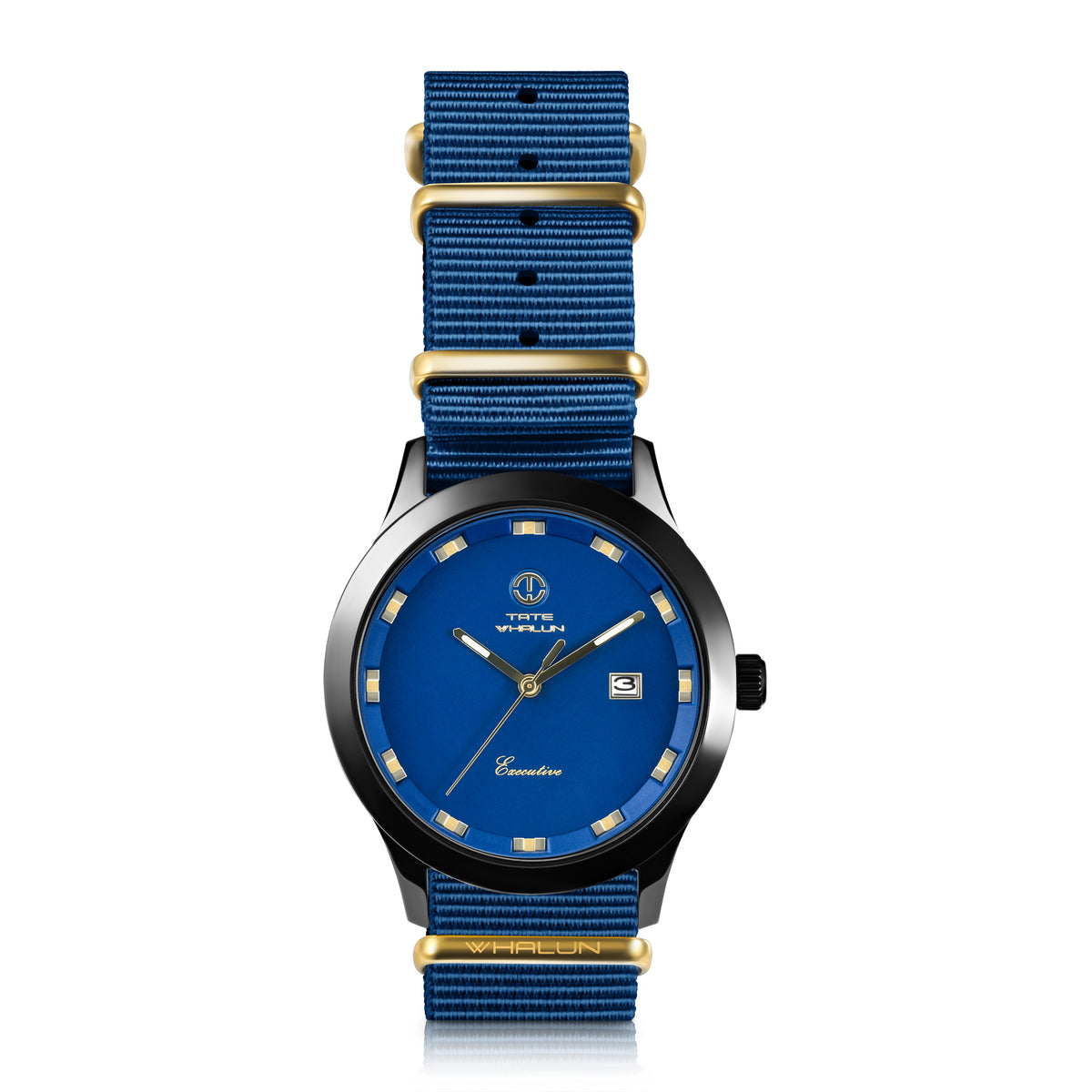 Matte Blue Nato Strap with Gold Buckle - Tate Whalun