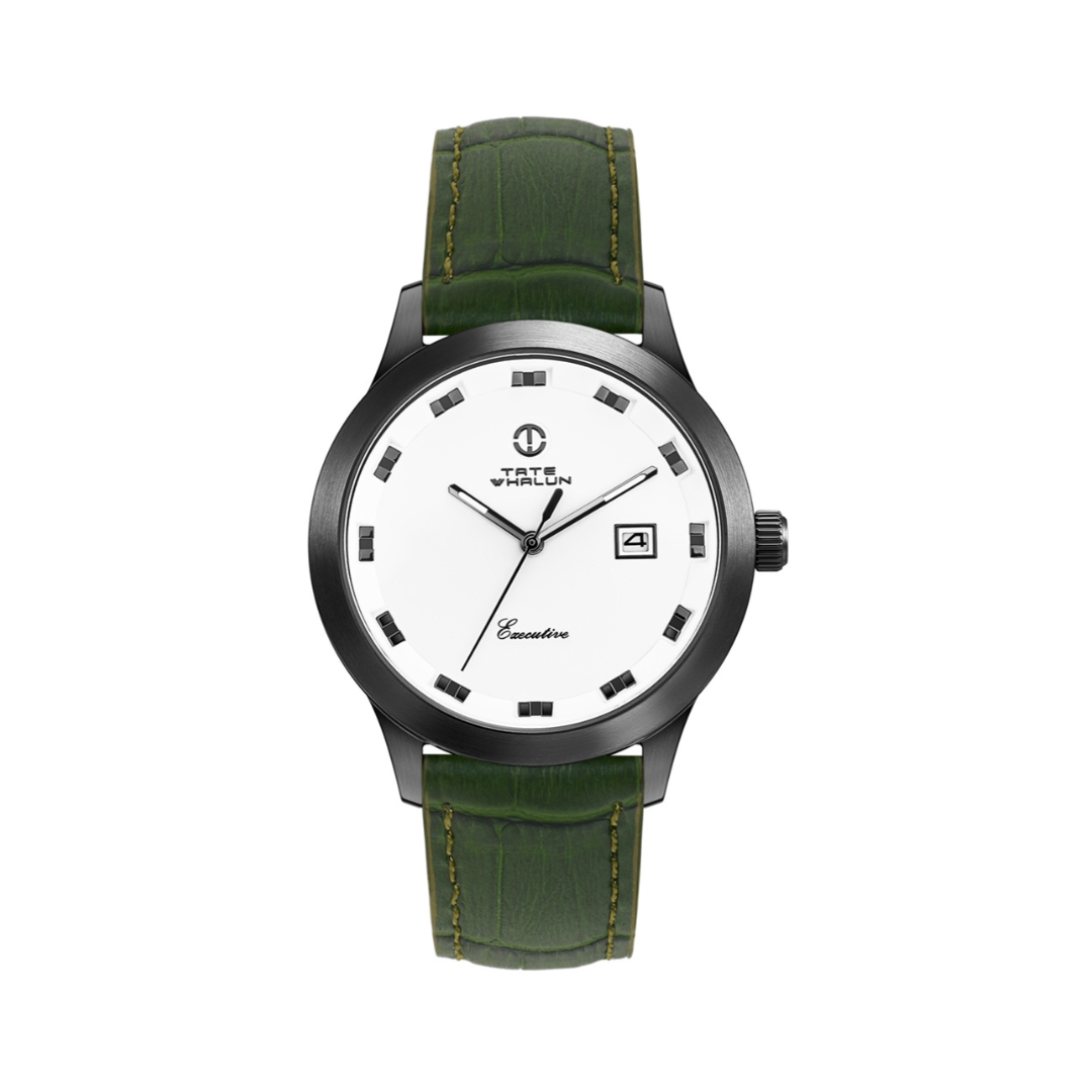 Executive - Olive Green Leather Strap - Tate Whalun