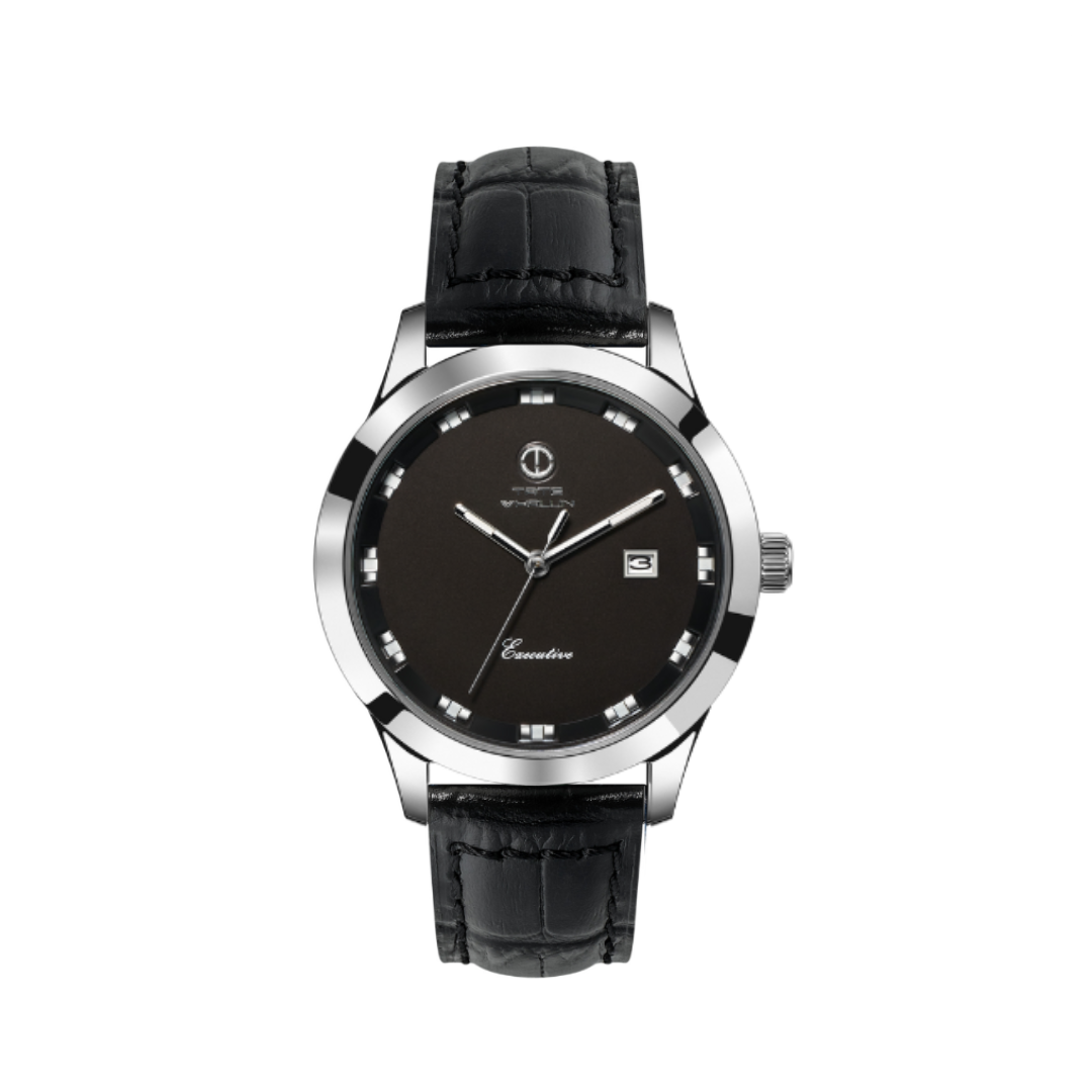 Executive - Black Leather Strap - Tate Whalun