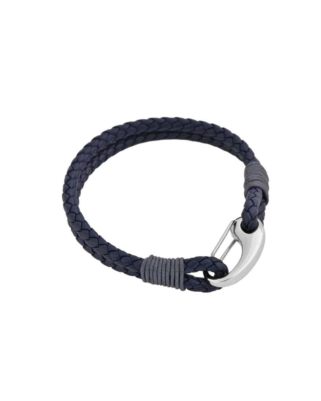 Premium Double Braided Leather Cuff with Stainless Steel Closure