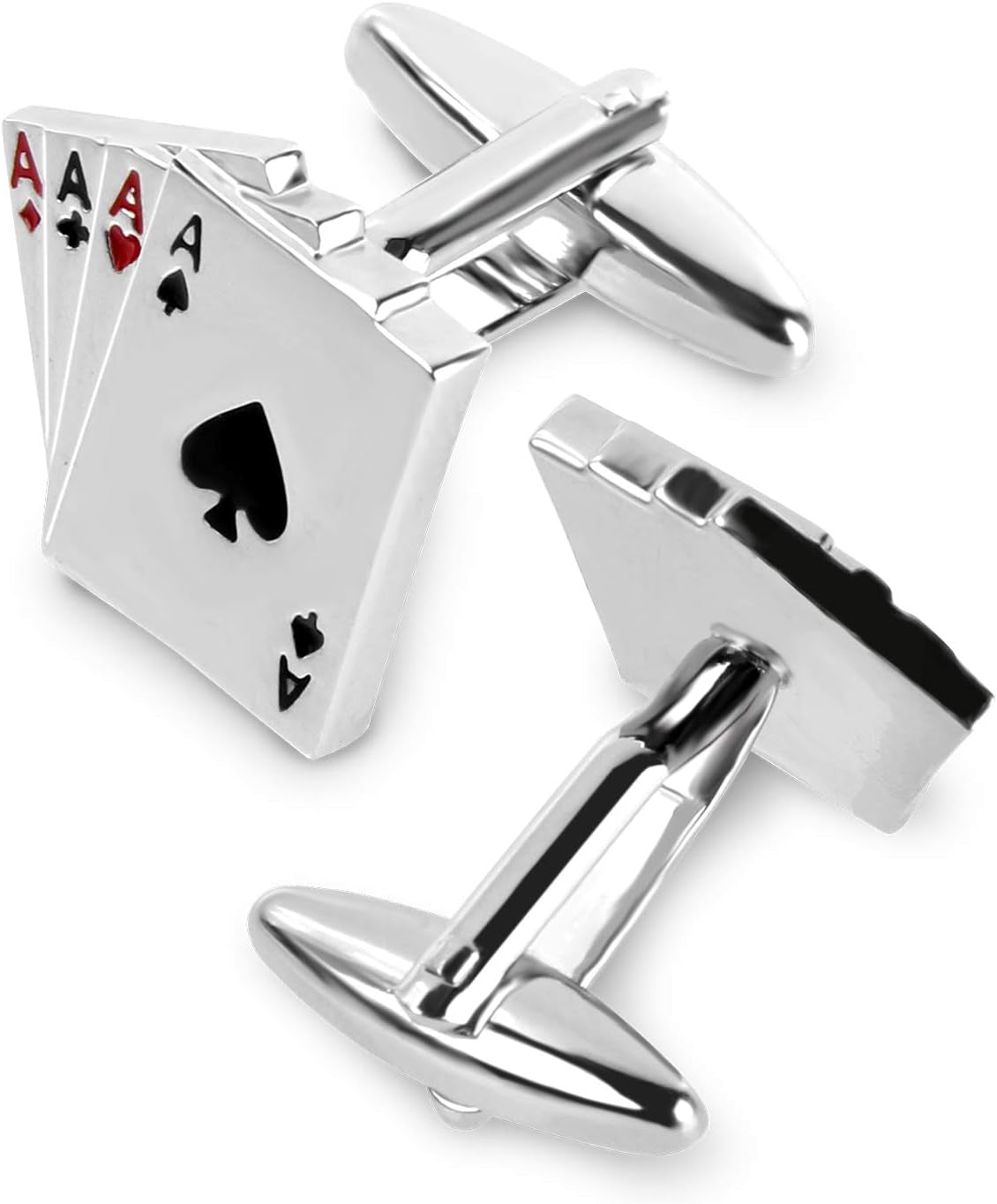 Exquisite Men's Jack Playing Cards Cufflink and Tie Clip Set - Perfect for Vegas Casino Nights, Weddings, and Business Events in Elegant Gift Box