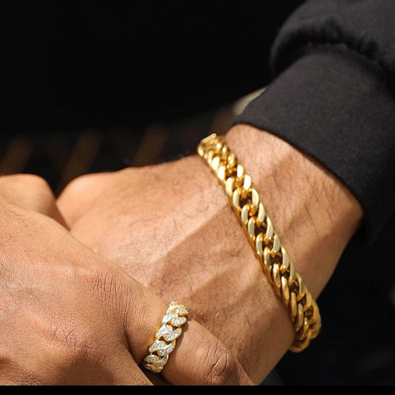 Gold Cuban Link Bracelet 8mm