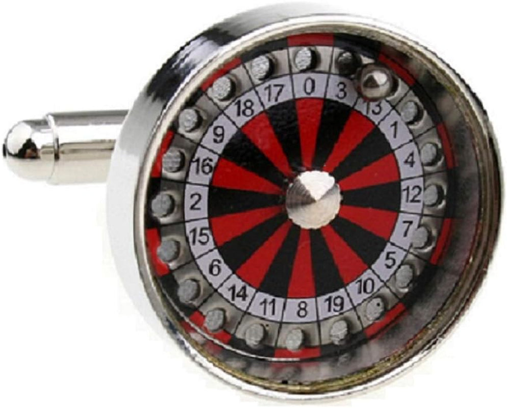 Roulette Wheel Vegas Gambling Cufflinks 