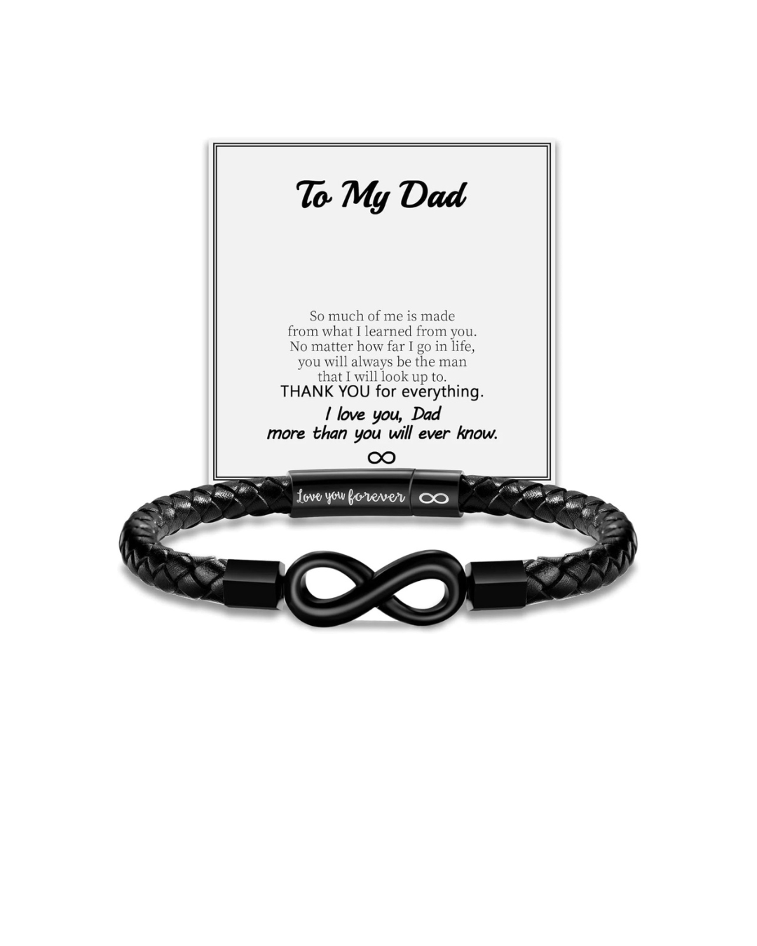 Mens Leather Love You Forever Infinity Knot Bracelet