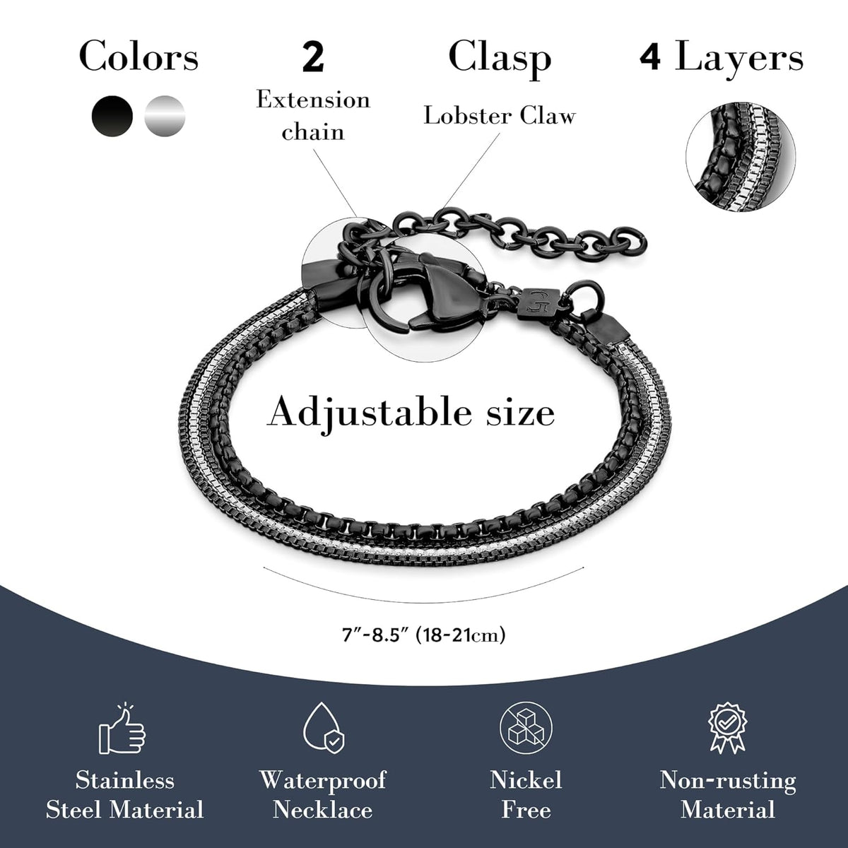 GLS Chain Layered Bracelet