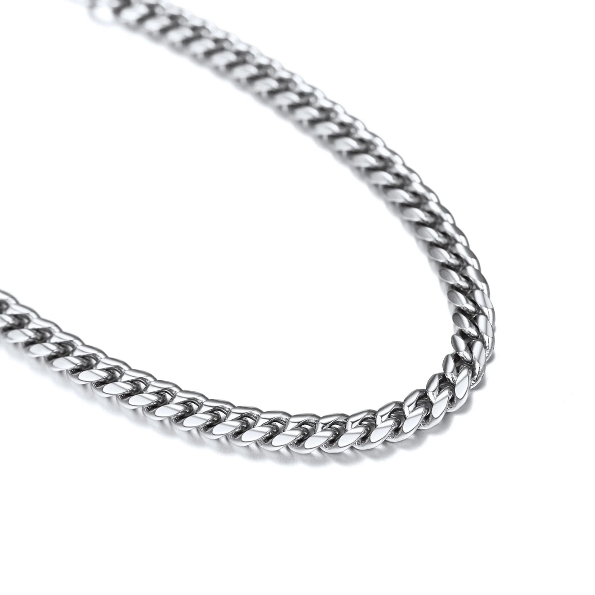 Unisex Cuban Link 6MM Wide Stainless Steel Chain Bracelets 