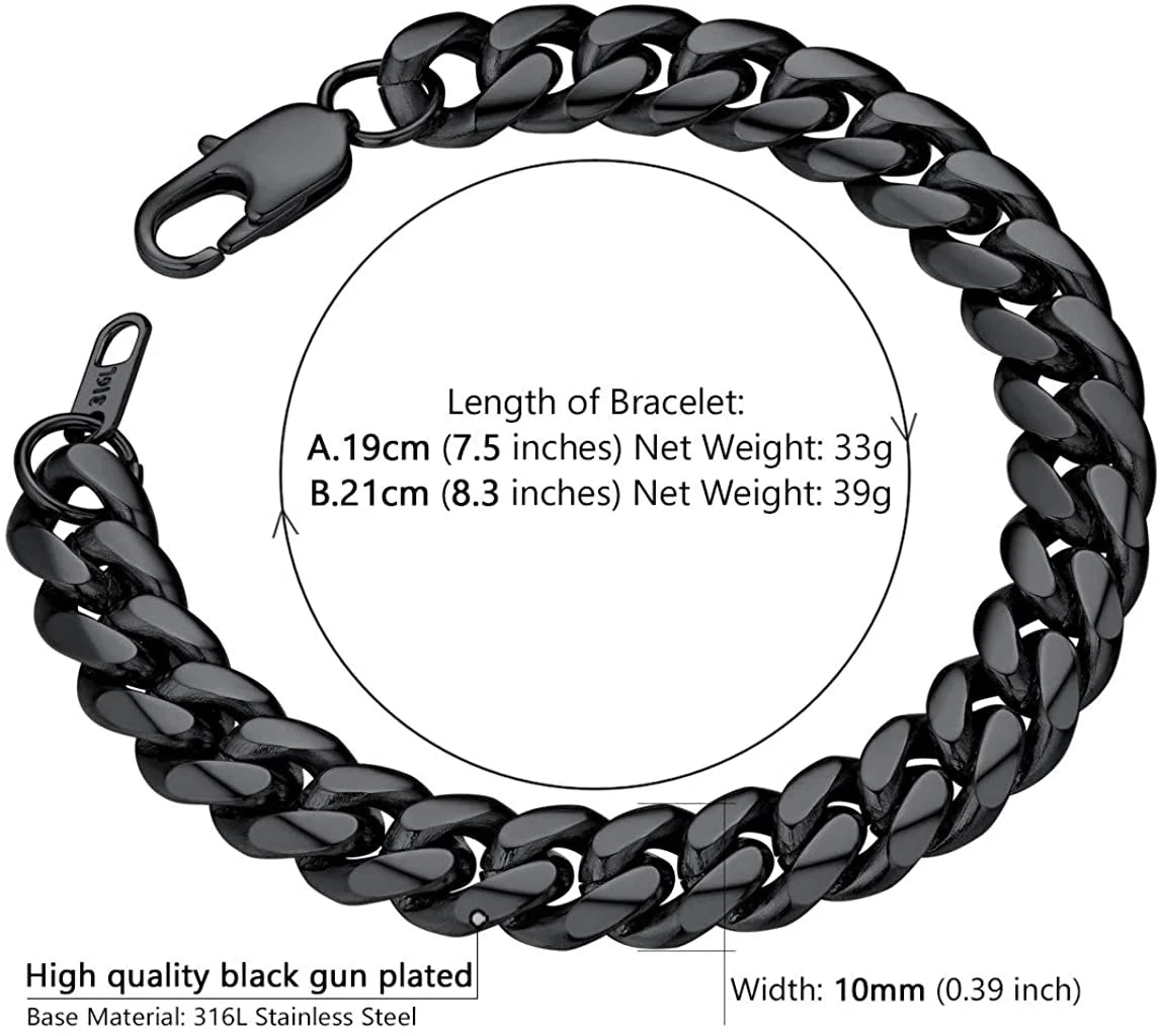 Black Stainless Steel Bracelet Mens Bracelet