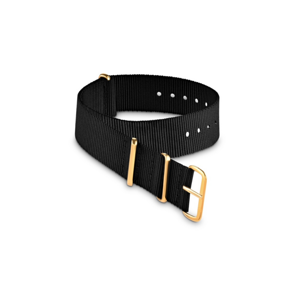 Black Nato Strap With Gold Buckle