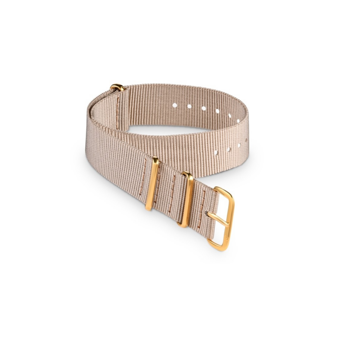 Beige Nato Strap With Gold Buckle