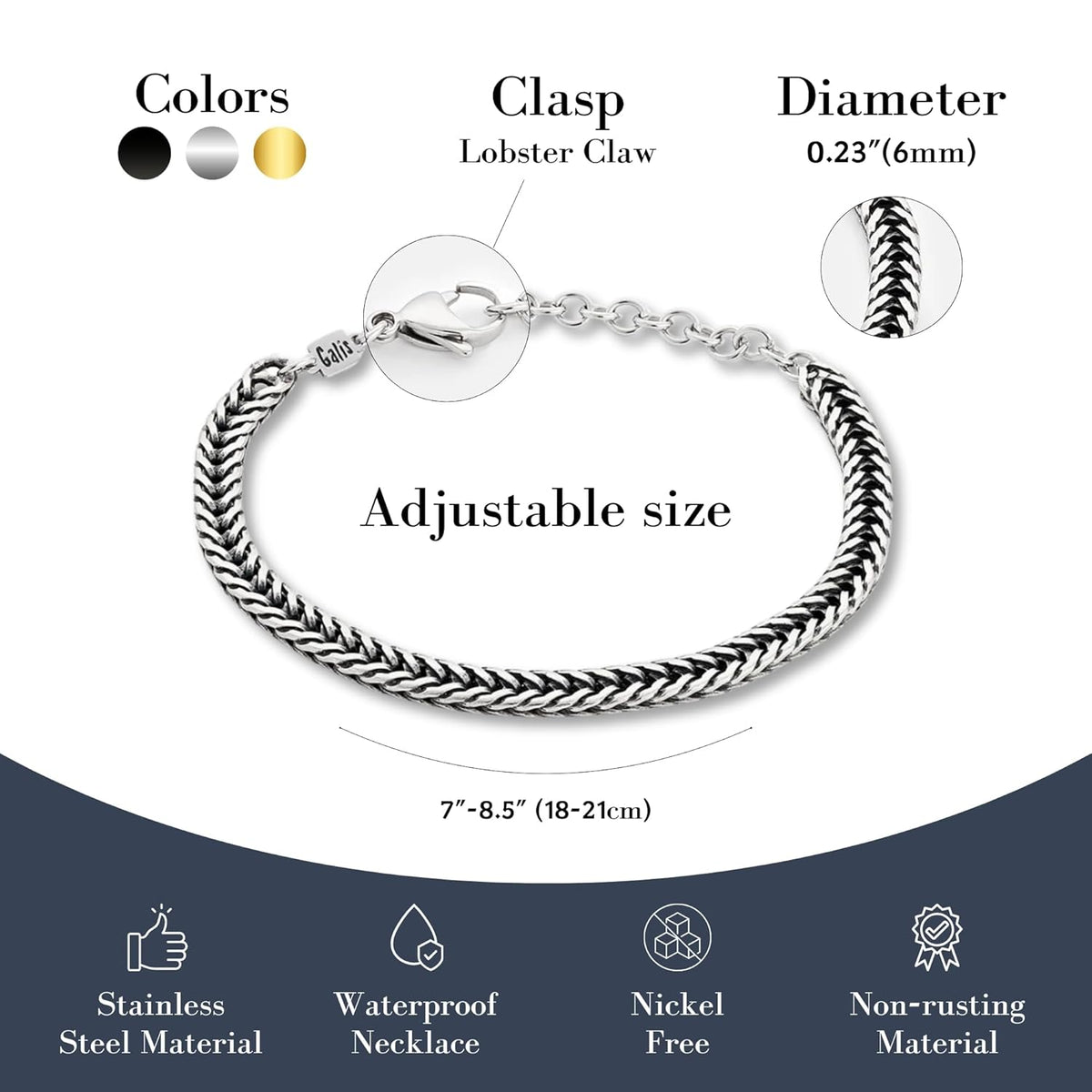 Adjustable GLS Chain Bracelet