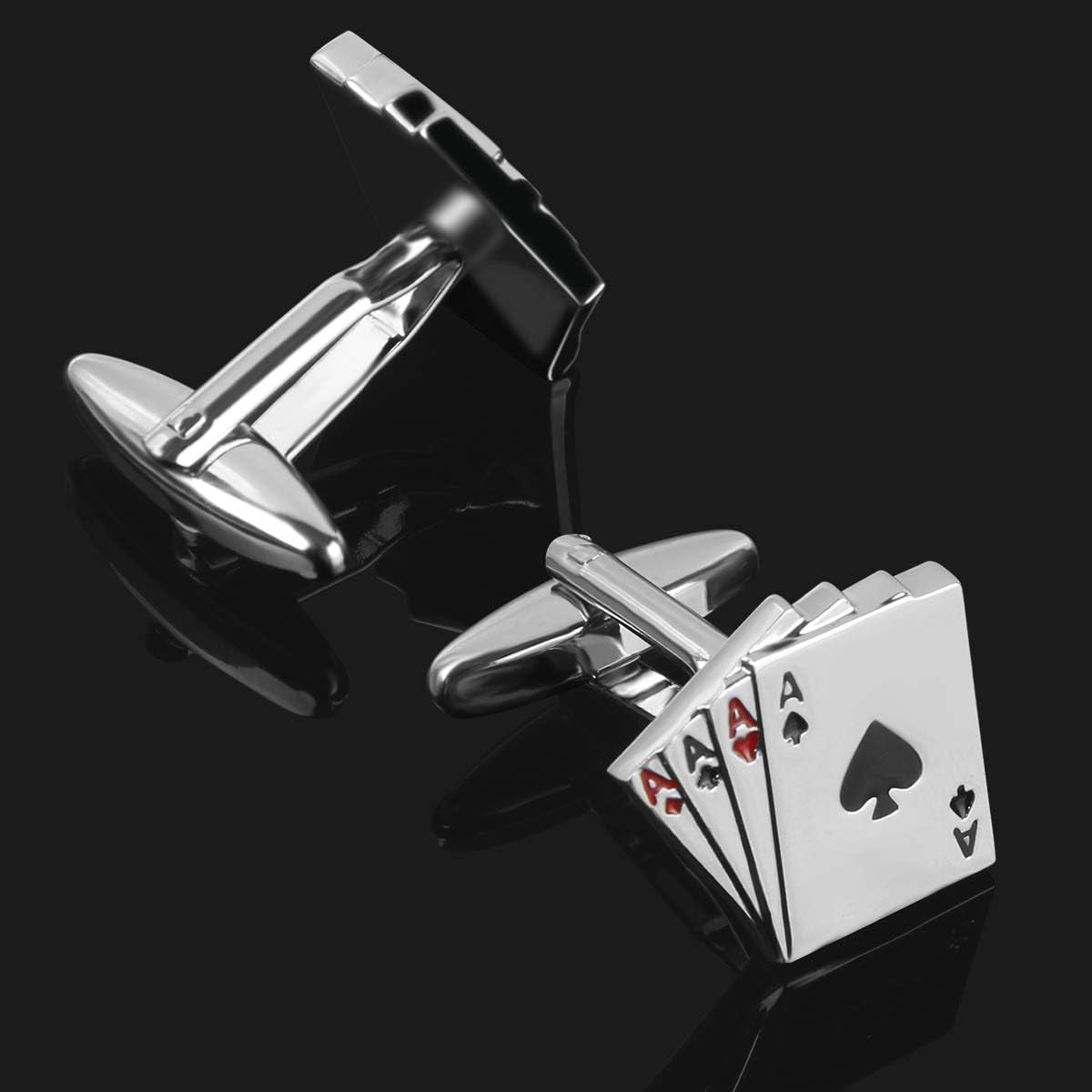 Exquisite Men's Jack Playing Cards Cufflink and Tie Clip Set - Perfect for Vegas Casino Nights, Weddings, and Business Events in Elegant Gift Box