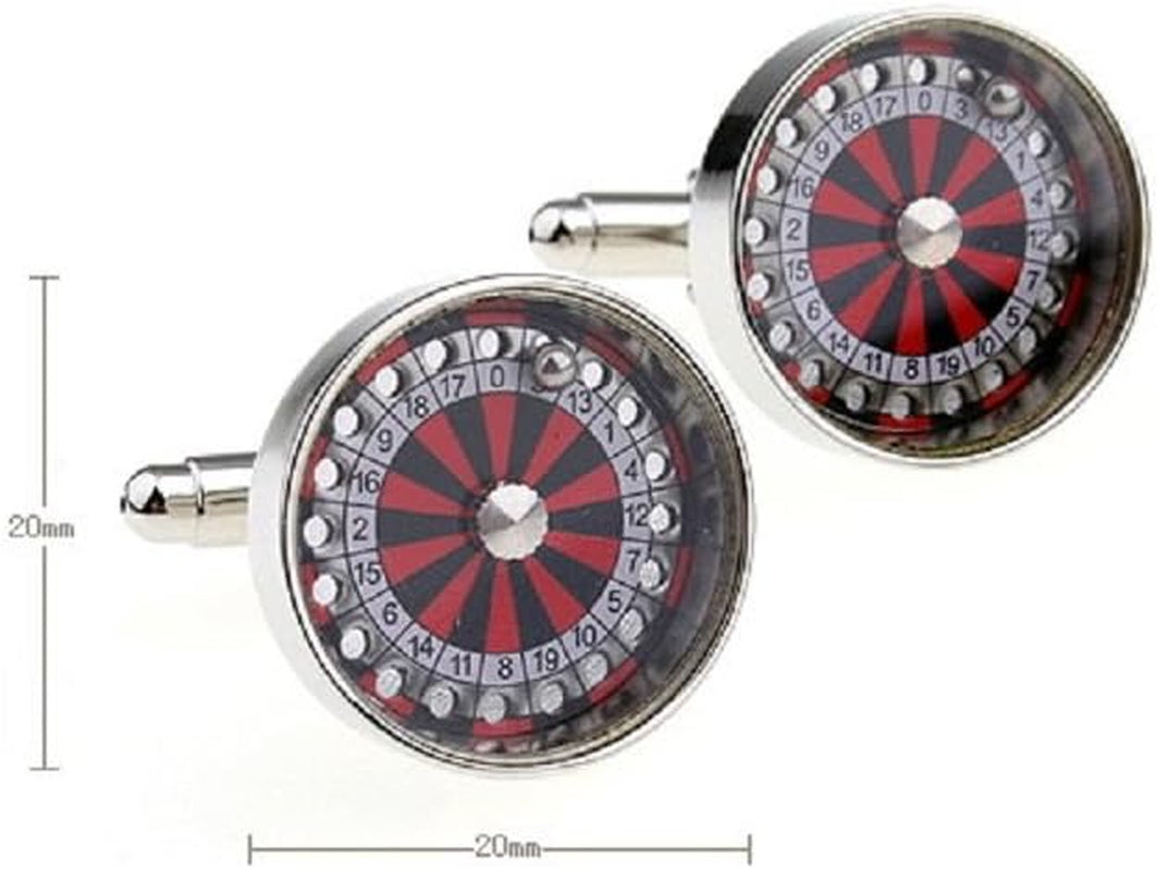 Roulette Wheel Vegas Gambling Cufflinks 