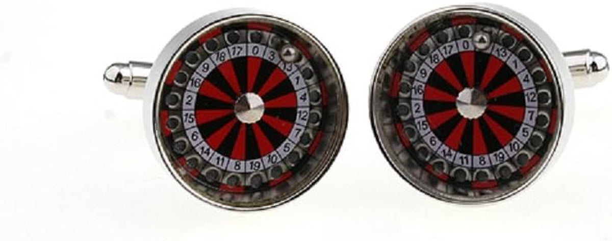 Roulette Wheel Vegas Gambling Cufflinks 