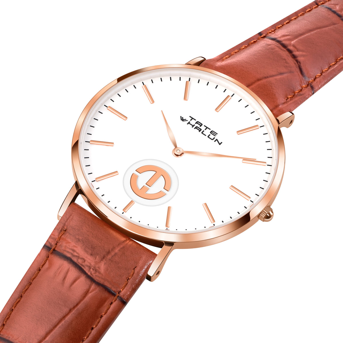 Berkshire Rose | Brown Faux Leather Strap - Tate Whalun