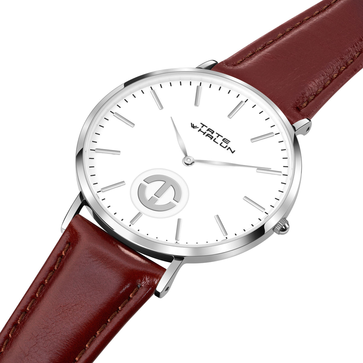 Berkshire Silver | Chestnut Leather Strap - Tate Whalun