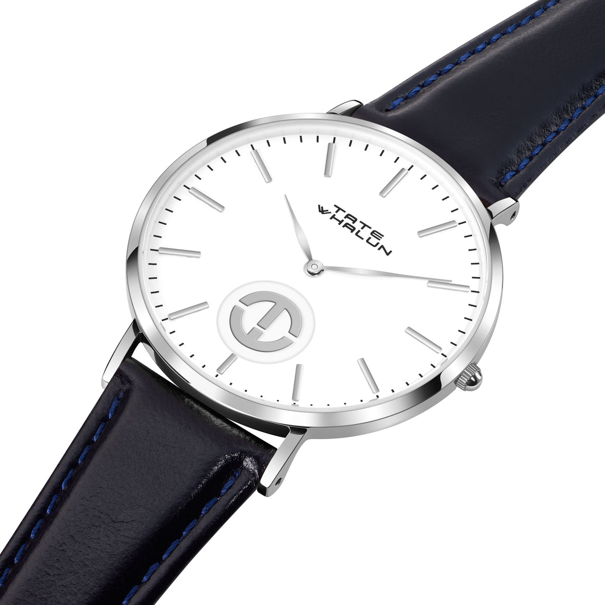 Berkshire Silver | Midnight Blue Leather Strap - Tate Whalun