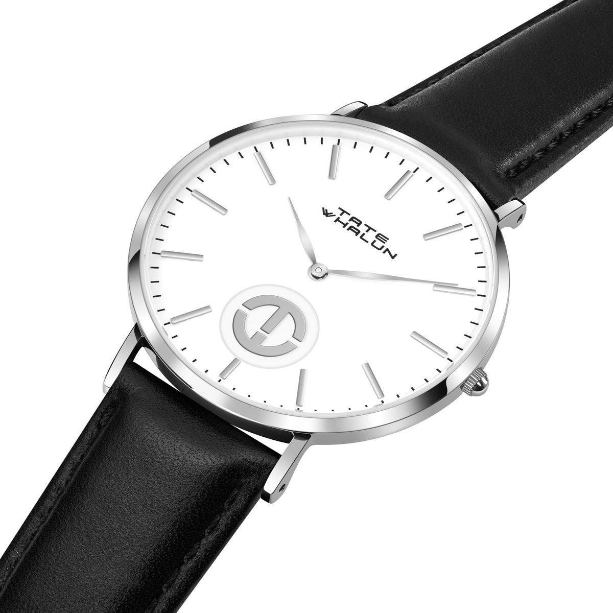 Berkshire Silver | Black Leather Strap - Tate Whalun