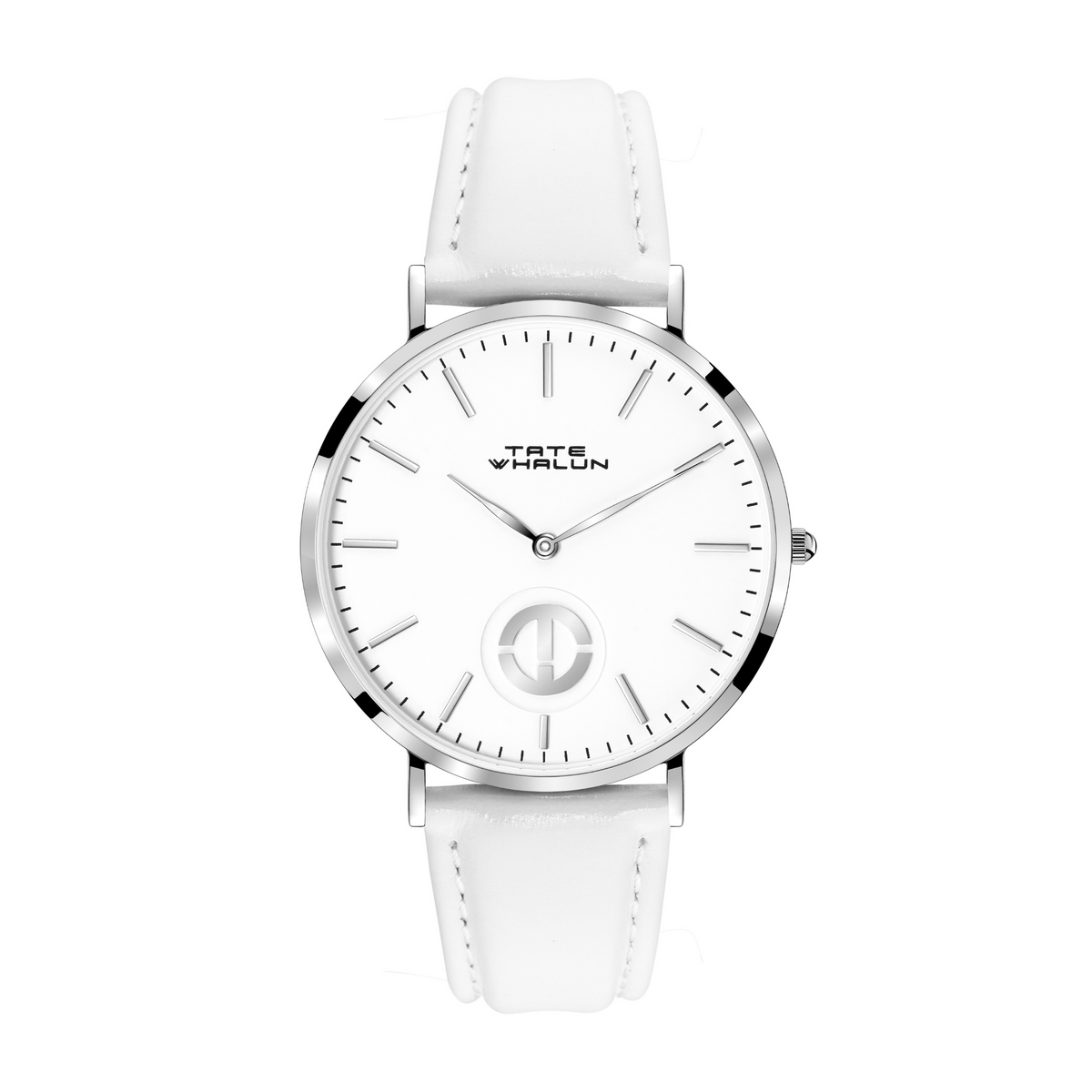 Berkshire Silver | White Leather Strap - Tate Whalun