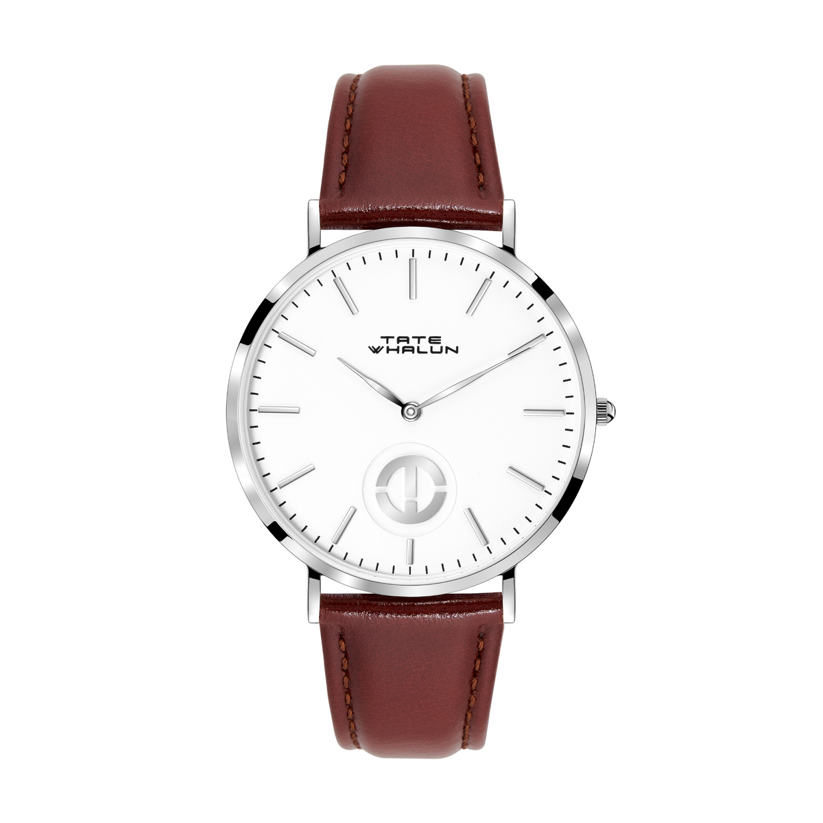 Berkshire Silver | Chestnut Leather Strap - Tate Whalun