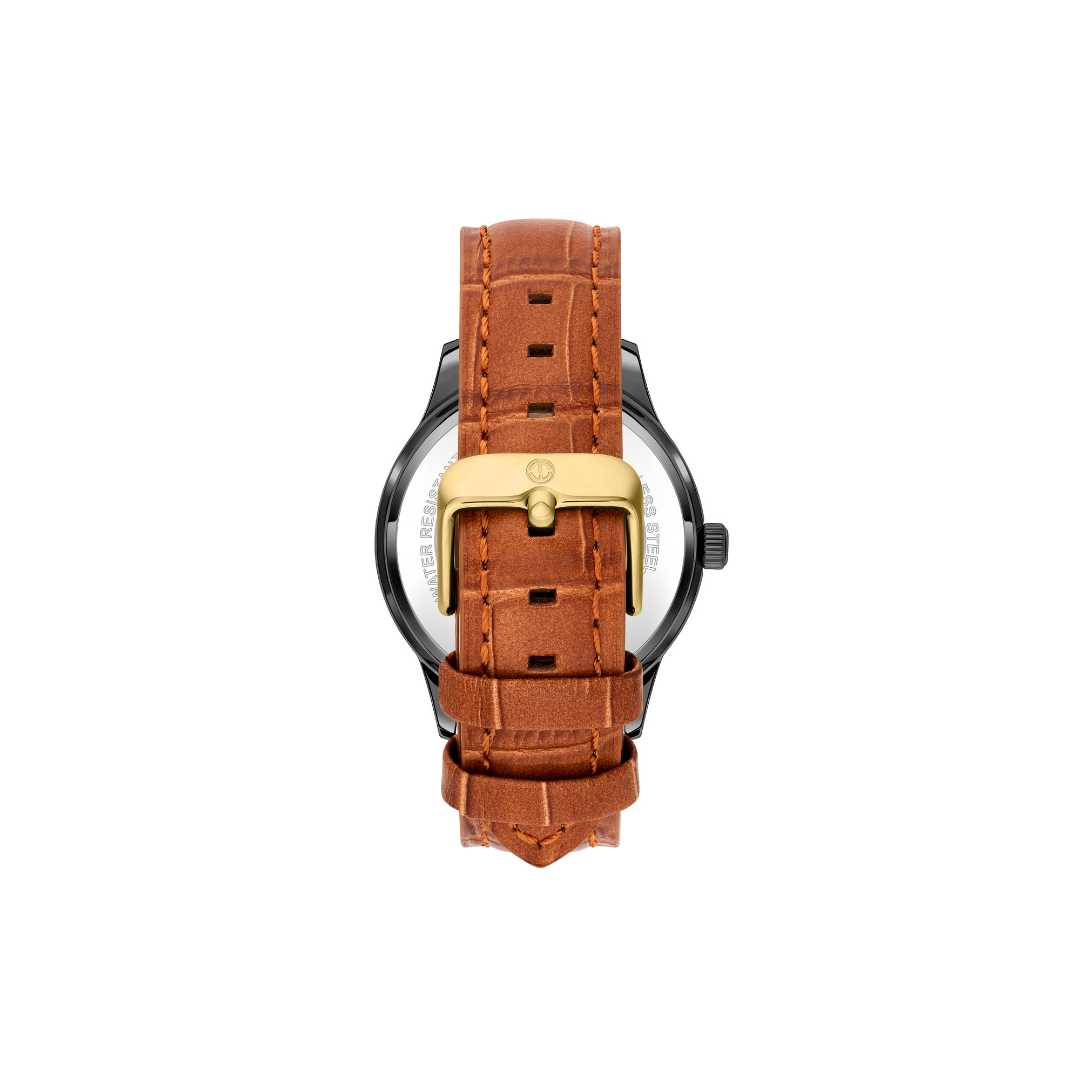 The District | Saddle Brown Croc Strap - Tate Whalun