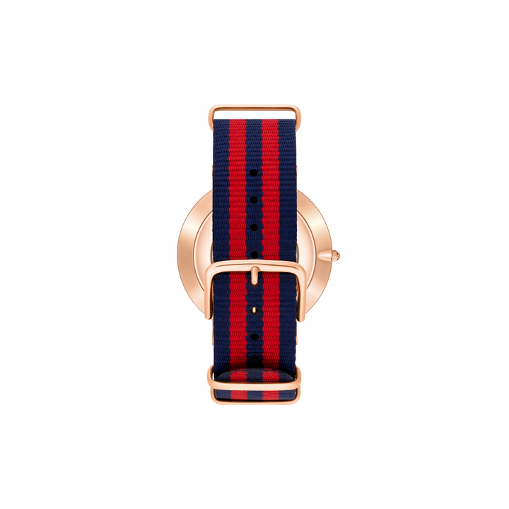 Berkshire Rose | Red and Blue Striped Nato Strap - Tate Whalun