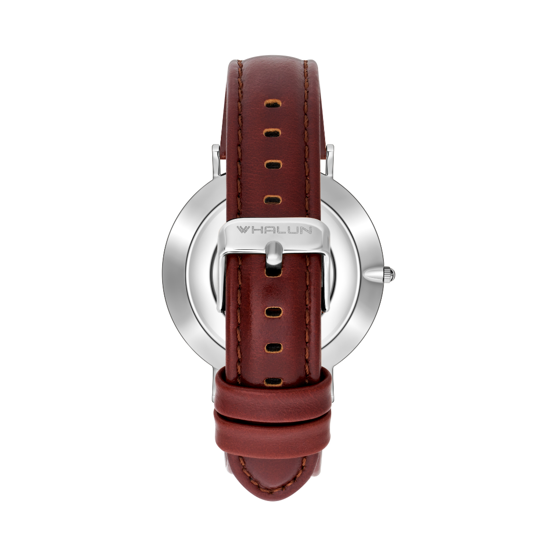 Berkshire Silver | Chestnut Leather Strap - Tate Whalun