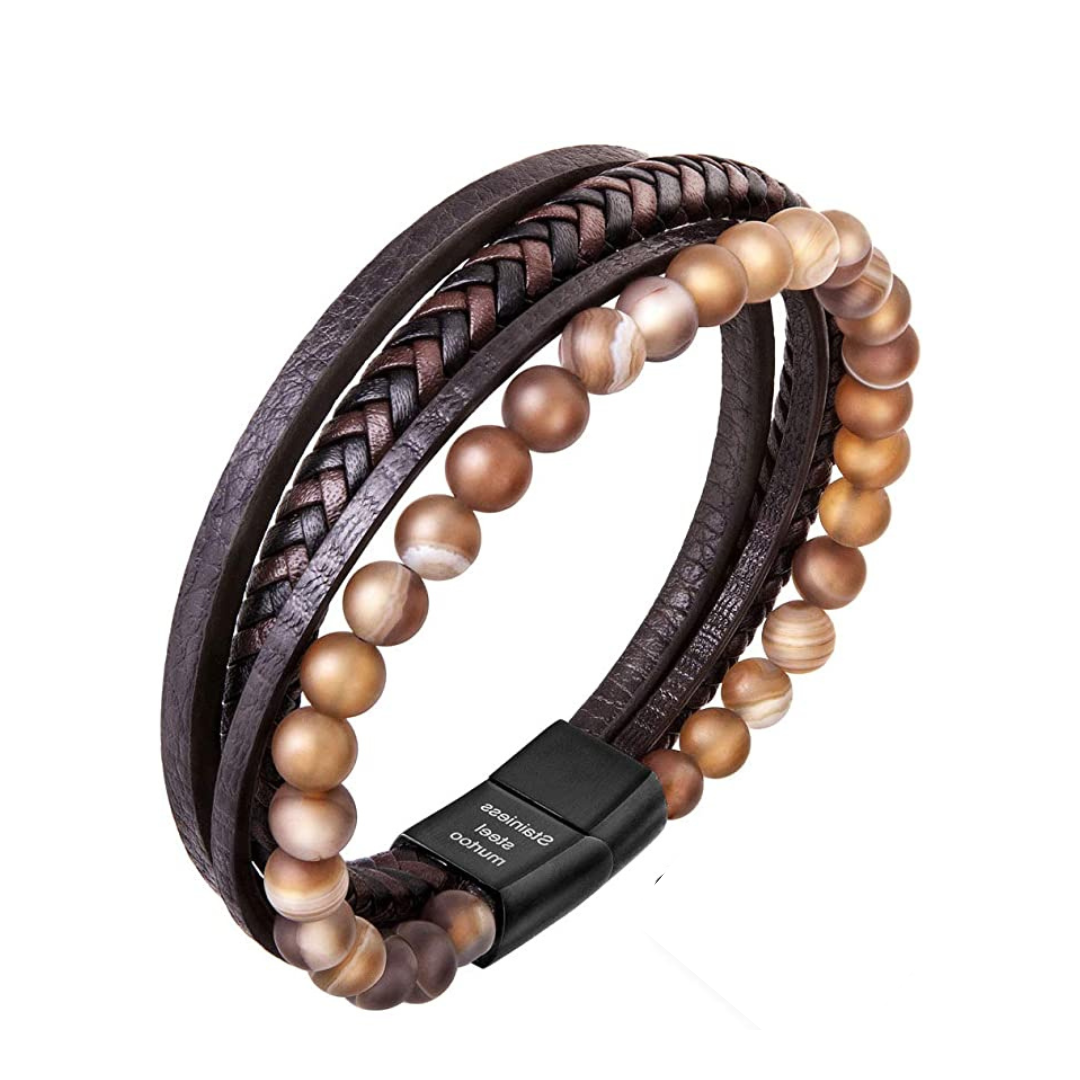 Quad - Leather Multilayer Bracelet - Tate Whalun