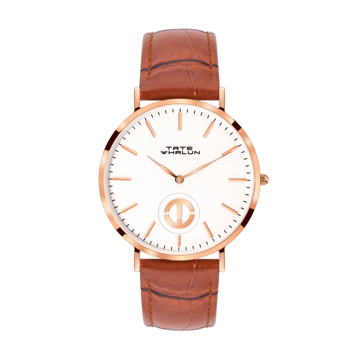 Berkshire Rose | Brown Faux Leather Strap - Tate Whalun