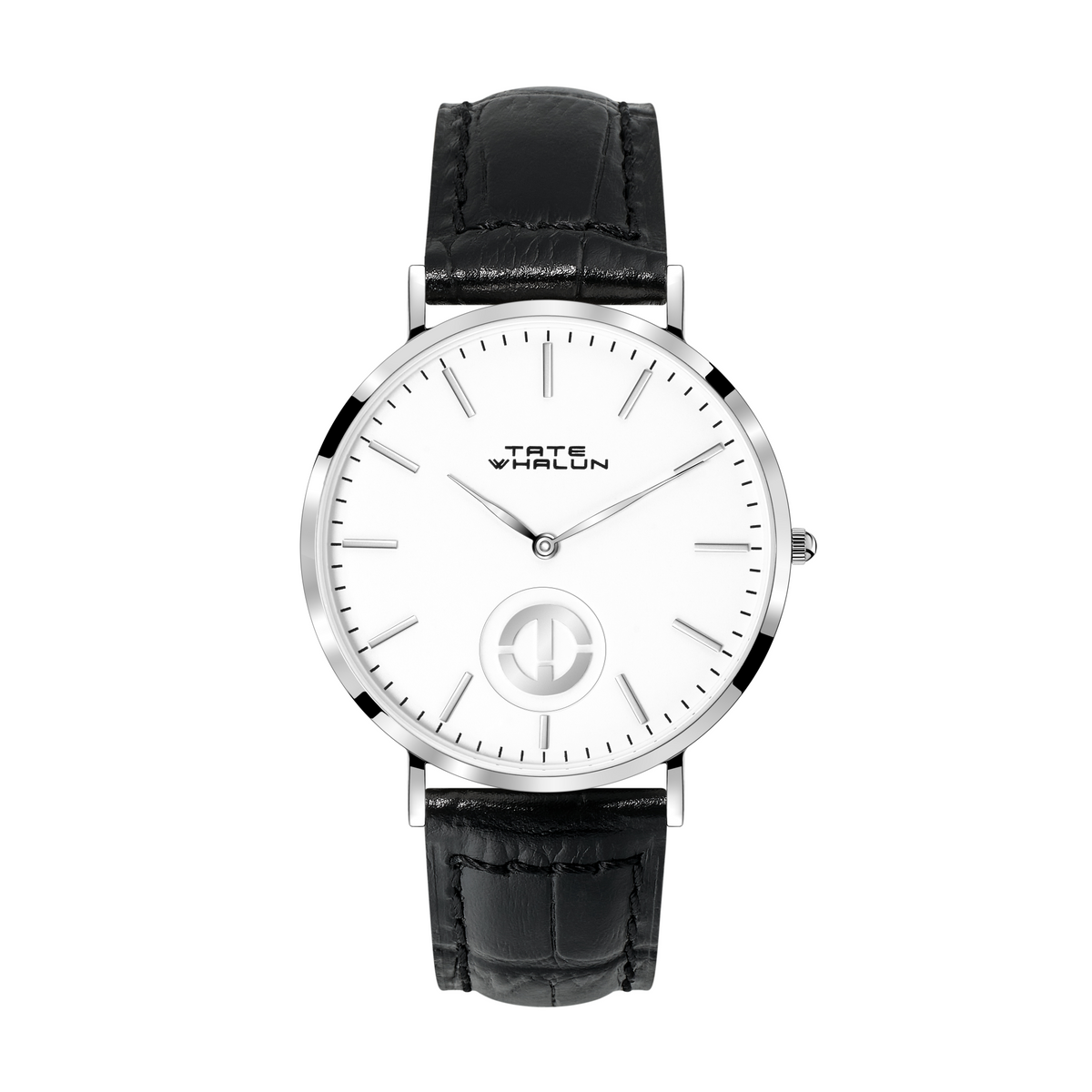 Berkshire Silver | Black Croc Strap - Tate Whalun