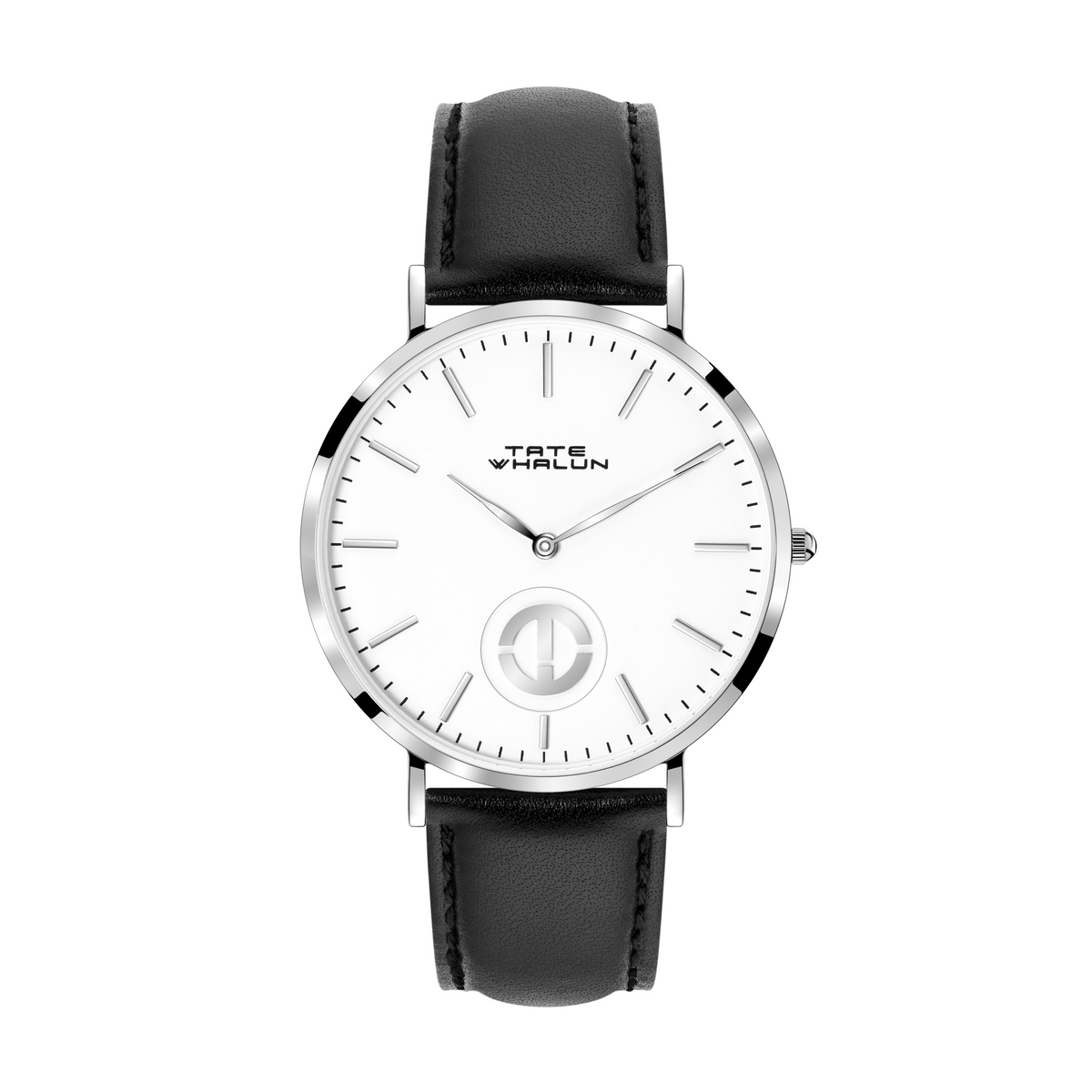 Berkshire Silver | Black Leather Strap - Tate Whalun